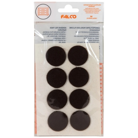 Samoprzylepne podkładki filcowe pod meble fi30 mm - 8szt - Brązowe