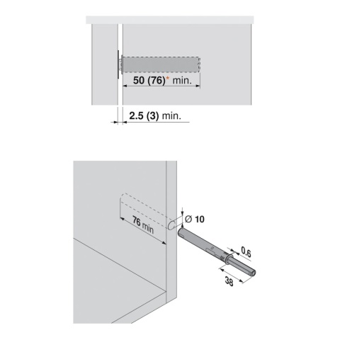 TIP-ON 956A1004 adapter 956A1201 długi Szary BLUM