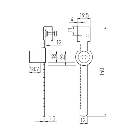 Zamek meblowy G-328 grzbietowy GTV