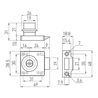 Zamek meblowy Z-338 zatrzaskowy GTV