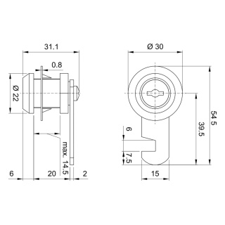 Zamek meblowy ZS-103 skrzynkowy AMIX