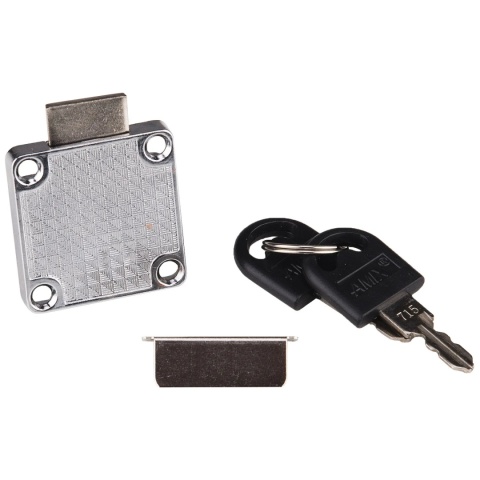 Zamek meblowy nakładany kwadratowy 40x40mm AMIX