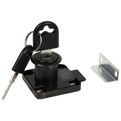 Zamek meblowy nakładany kwadratowy 40x40mm Czarny