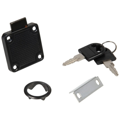 Zamek meblowy nakładany kwadratowy 40x40mm Czarny