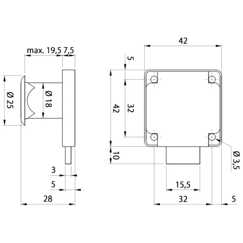Zamek meblowy z kluczem cyfrowym ZMM-138 LEBA
