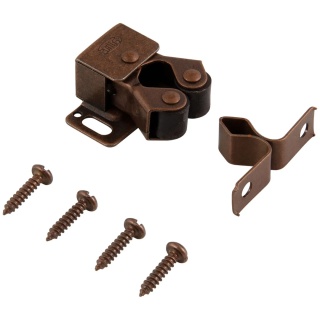 Zatrzask meblowy rolkowy wciskany do drzwi szafek Brązowy LEBA