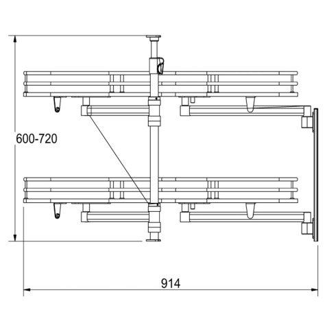 Cargo Magic Corner GEMI 1000mm Nerka Lewy Antracyt