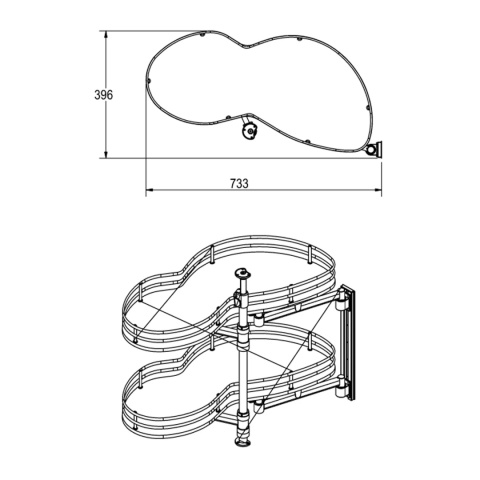 Cargo Magic Corner GEMI 800mm Nerka Prawy Biały