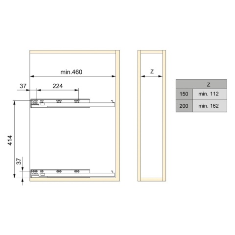 Kosz Cargo 15 2P Boczne Lewe Supra na butelki EMUCA