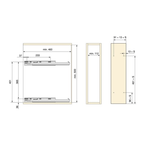 Kosz Cargo 15 2P Boczne Lewe SupraMax Chrom EMUCA