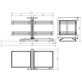 Kosz Cargo Magic Corner 1200mm MPTJ017ER Prawy Biały AMIX