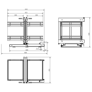 Kosz Cargo Magic Corner 800mm MPTJ017EL Lewy Biały AMIX