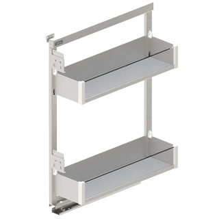 Kosz cargo boczne lewe 2P do szafki 150mm PURO Cichy domyk Biały Mat REJS