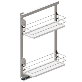 Kosz cargo boczne lewe 2P do szafki 200mm EVO Cichy domyk Biały Chrom REJS