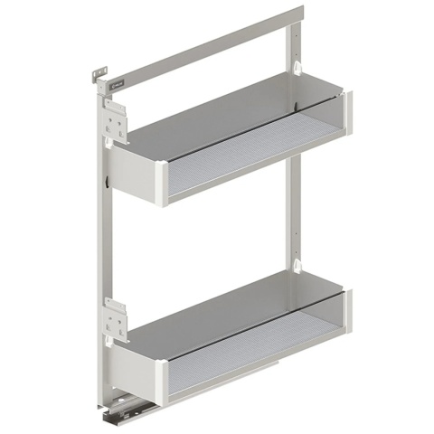 Kosz cargo boczne lewe 2P do szafki 200mm PURO Cichy domyk Biały Mat REJS