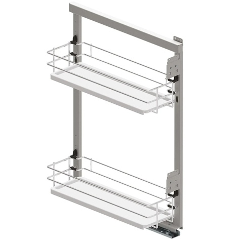 Kosz cargo boczne prawe 2P do szafki 150mm EVO Cichy domyk Biały Chrom REJS