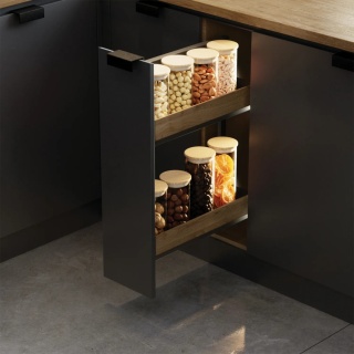 Kosz cargo boczne prawe 2P do szafki 150mm EVO Cichy domyk Biały Chrom REJS