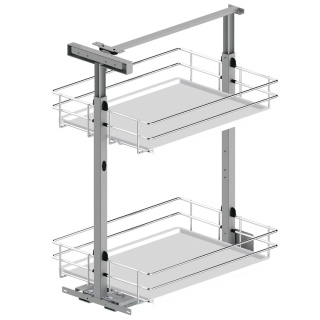 Kosz cargo dolne 2P do szafki 400mm EVO Cichy domyk Biały Chrom REJS