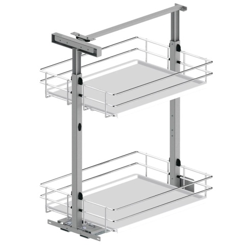 Kosz cargo dolne 2P do szafki 400mm EVO Cichy domyk Biały Chrom REJS