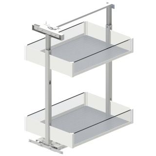 Kosz cargo dolne 2P do szafki 400mm PURO Cichy domyk Biały Mat REJS