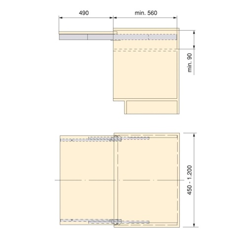 Mechanizm blatu wysuwanego z szafki Shot Atim