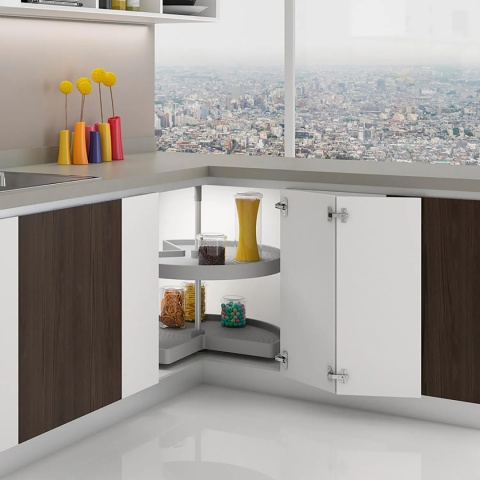 Półka obrotowa SHELVO 3/4 fi 710mm Szara Emuca