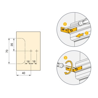 Profil środkowy GOLA C 2.35m do frontów bezuchwytowych zestaw - mat