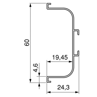 Profil środkowy GOLA-R 2.35m do frontów bezuchwytowych - czarny