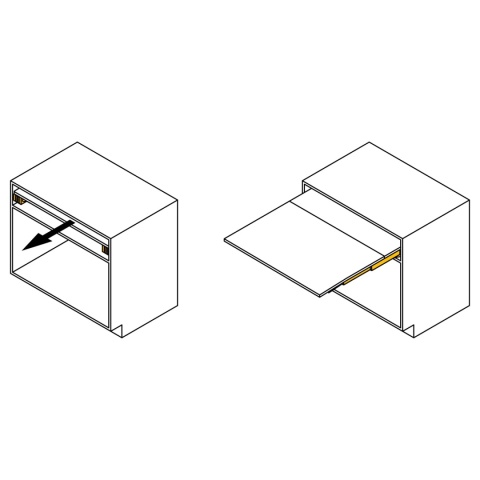 Prowadnice do stołu rozkładanego Coktail Reverse H35 Atim