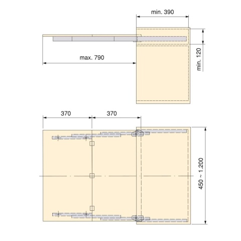 Prowadnice do stołu rozkładanego Lunch+39 Atim