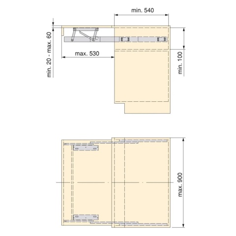 Prowadnice do stołu rozkładanego i podnoszonego Opla Top Atim