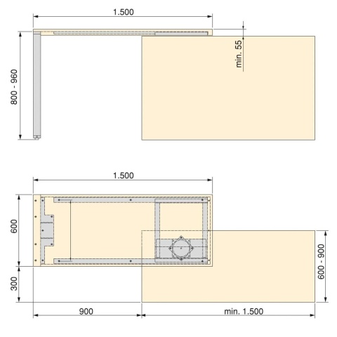 System prowadnic do stołu przesuwnego i obrotowego Sestante Atim