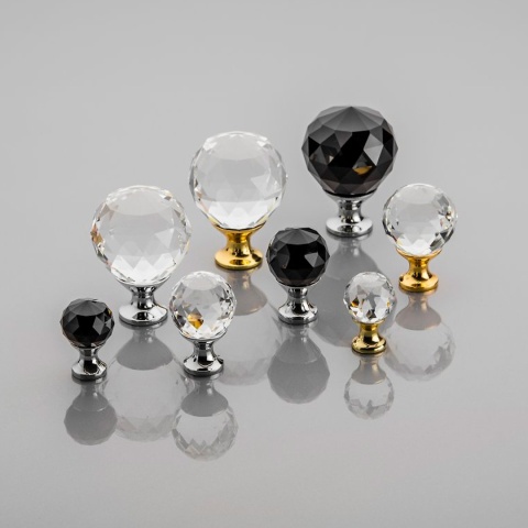 Uchwyt gałka meblowa CRPA 30mm chrom, biały kryształ GTV