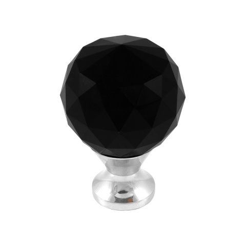 Uchwyt gałka meblowa CRPA 30mm chrom, czarny kryształ GTV