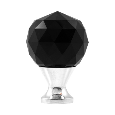 Uchwyt gałka meblowa CRPA 30mm chrom, czarny kryształ GTV