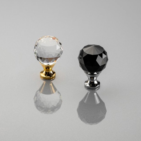Uchwyt gałka meblowa CRPA 30mm chrom, czarny kryształ GTV