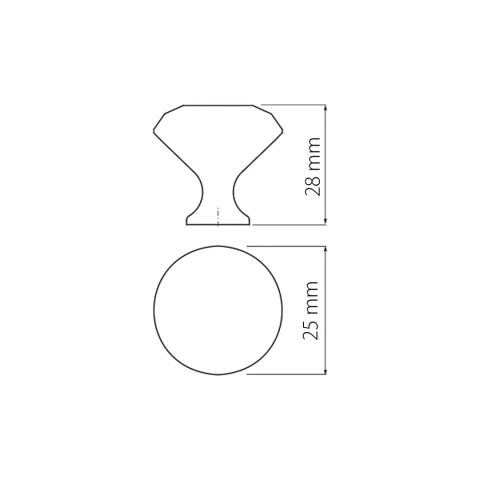Uchwyt gałka meblowa CRPB 25mm chrom, czarny kryształ GTV