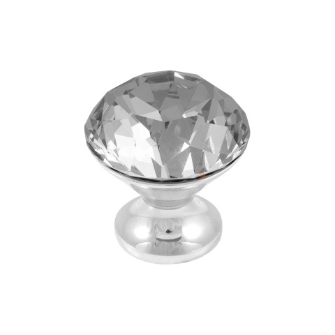 Uchwyt gałka meblowa CRPB 30mm chrom, biały kryształ GTV