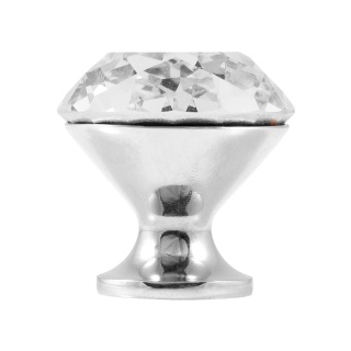 Uchwyt gałka meblowa CRPB 30mm chrom, biały kryształ GTV