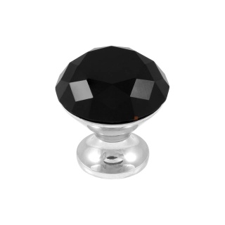 Uchwyt gałka meblowa CRPB 30mm chrom, czarny kryształ GTV