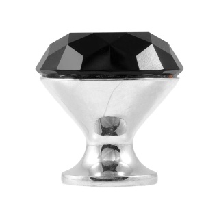 Uchwyt gałka meblowa CRPB 30mm chrom, czarny kryształ GTV