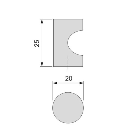 Uchwyt gałka meblowa Panama fi 20mm Chrom EMUCA - 20 Sztuk