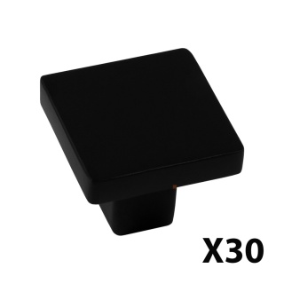 Uchwyt gałka meblowa kwadratowa Baku 30x30mm Czarny EMUCA - 30 Sztuk