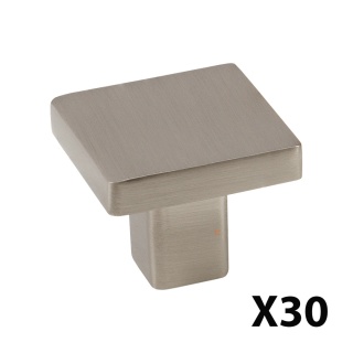 Uchwyt gałka meblowa kwadratowa Baku 30x30mm Nikiel satynowy EMUCA - 30 Sztuk