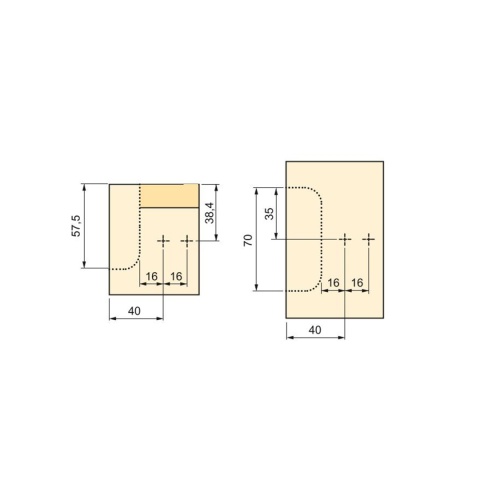 Wspornik kątowy ze śrubą rozporową do montażu profili Gola - ocynk
