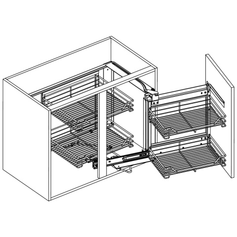 Kosz Cargo Magic Corner 900mm PTJ017GB Prawy AMIX