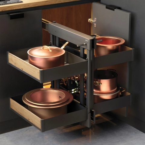 Kosz Cargo Magic Corner EVO 800mm Lewy Biały Chrom Rejs