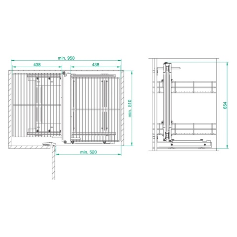 Kosz Cargo Magic Corner Maxima Classic 1200mm Prawy Grafit Rejs