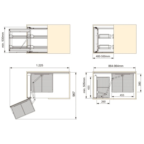 Kosz Cargo Magic Corner Supra Chrom EMUCA