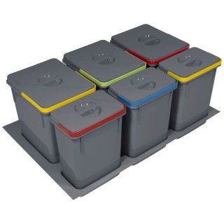 Kosz na śmieci Segregator RUBIO 80 3x15L 3x7L antracyt AMIX